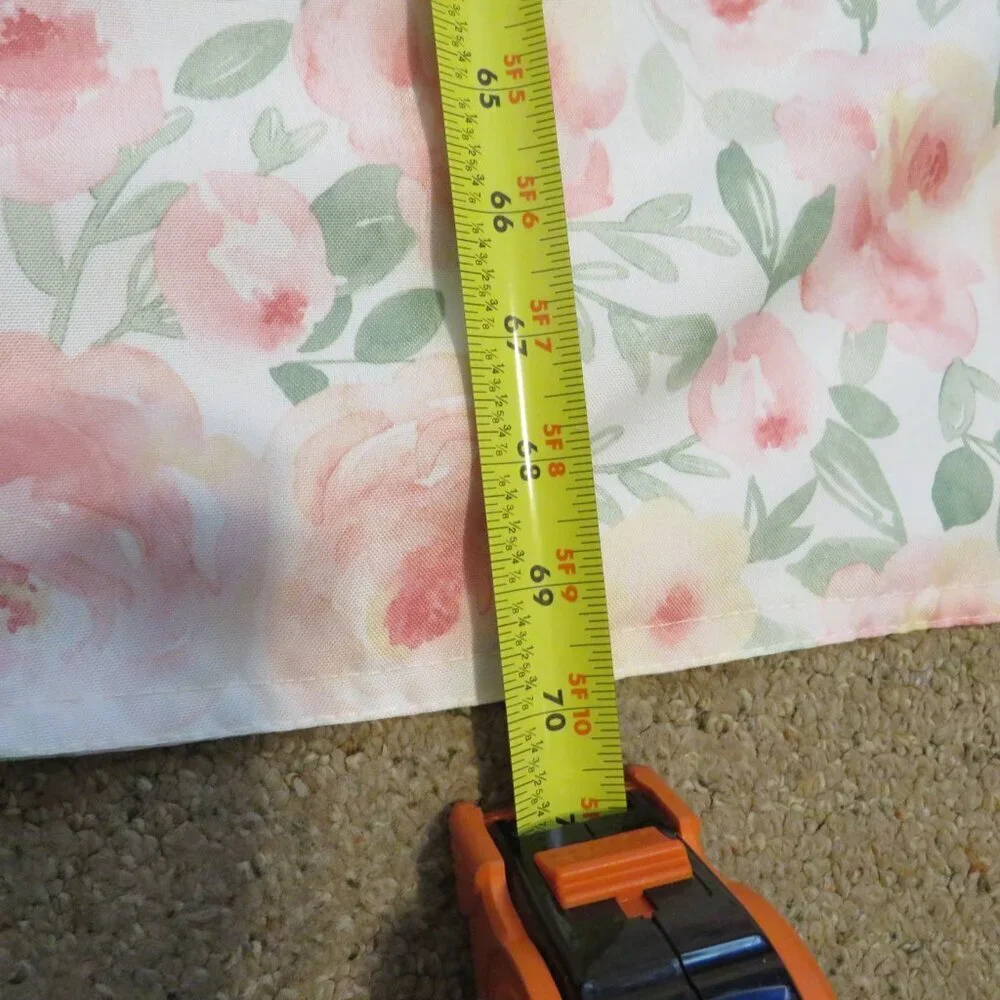 Pastel Rose Floral Table Runner with Green Plaid Backer 13x70